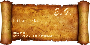 Eiter Ida névjegykártya